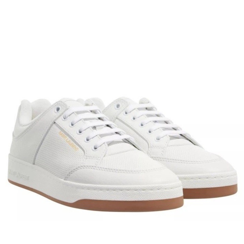 Saint Laurent SL61 Low Top Leather Sneaker White Women's Size 40 NEW - Picture 7 of 16